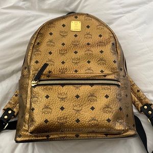MCM Metallic Gold Backpack